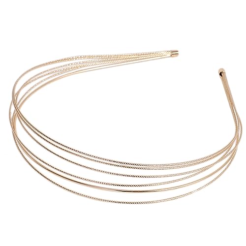 Metall-Stirnbänder mit 2/3-lagigem Draht, für Damen, Hochzeits-Haarband, elastisches Metall-Haarband für Mädchen, Metall-Stirnband, dick von YiQinzcxg