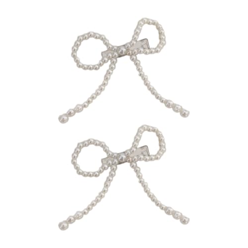Metallic Perlen Haarnadel Perlen Bögen Haarclip Elegante 2000er Kündigungen Bündel Orament Sweet Balletcore von YiQinzcxg