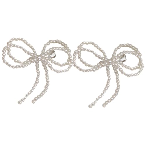 Metallic Perlen Haarnadel Perlen Bögen Haarclip Elegante 2000er Kündigungen Bündel Orament Sweet Balletcore von YiQinzcxg