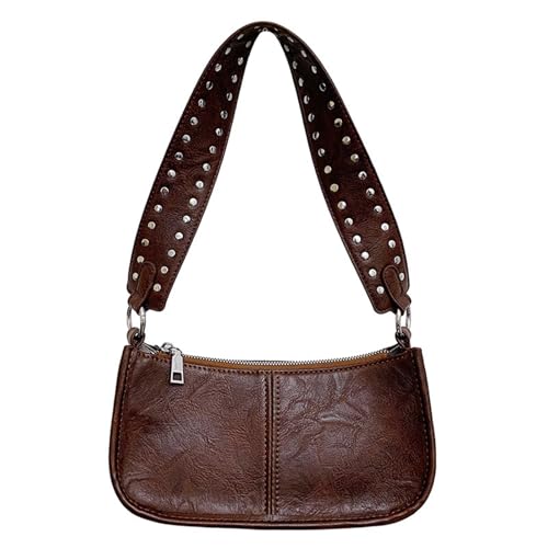 Mode PU Lederumhängetasche Für Frauen 90er Jahre Styles Retro Nieten Besetzt Crossbody Geldbörse Handtasche Mit Zwei Trägern Trendige Handtasche von YiQinzcxg