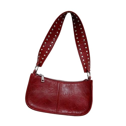 Mode PU Lederumhängetasche Für Frauen 90er Jahre Styles Retro Nieten Besetzt Crossbody Geldbörse Handtasche Mit Zwei Trägern Trendige Handtasche von YiQinzcxg