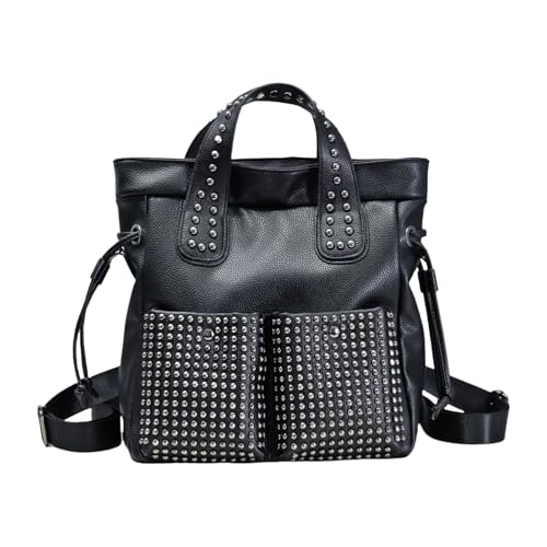 Modische Nieten Umhängetasche Umwandelbar In Rucksack Handtasche Rucksack Mit Großem Fassungsvermögen PU Leder Umhängetaschen von YiQinzcxg