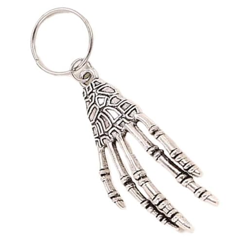 Punk Skelett Hand Haarschmuck Einzigartiger Totenkopf Klauen Anhänger Haarperlen Für Zopf Verstellbarer Legierungs Punk Charm von YiQinzcxg