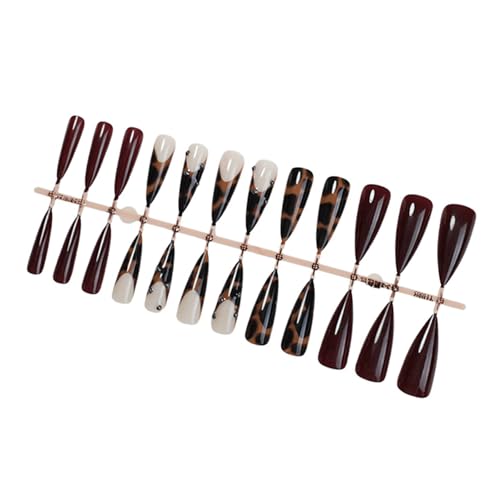 Stilettos Almond Nails Tips Fake Nails Kleber Auf Den Nägeln Stick On Nails Press On Nails Künstliche Falsche Nägel Für Damen von YiQinzcxg