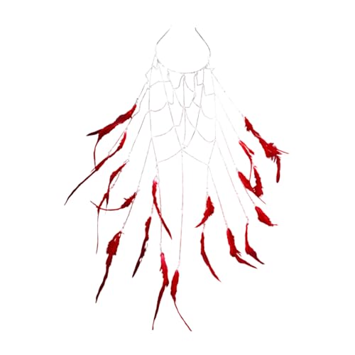 Stylish Gefiederte Haarverzierungen Für Frauen Stirnkette Elegante Hochzeitshaarstück Handgefertigtes Musikfest Kopfbedeckung Kopfstück von YiQinzcxg