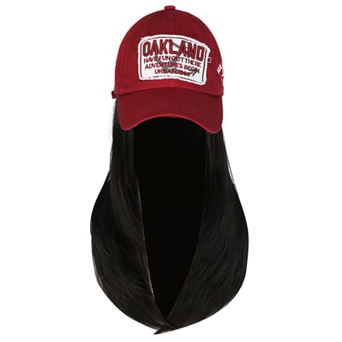 Synthetische Faserperücken Weich Verstellbare Baseballkappen Für Frauen Mit Langen Geraden Haaren Accessoires Frisur Caps Synthetische Faser Perücken von YiQinzcxg