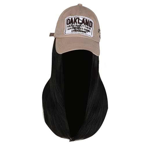 Synthetische Faserperücken Weich Verstellbare Baseballkappen Für Frauen Mit Langen Geraden Haaren Accessoires Frisur Caps Synthetische Faser Perücken von YiQinzcxg