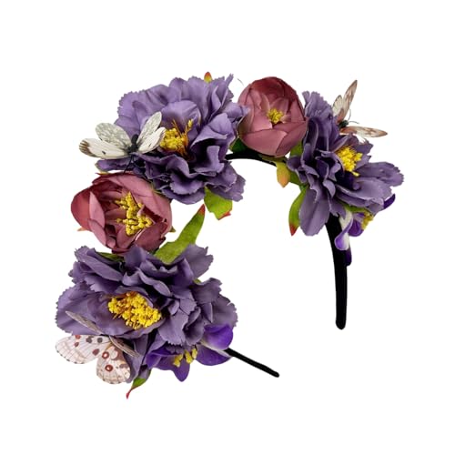 Traditioneller Realistischer Blumen Haarreif Für Frauen Und Mädchen Musikfestival Haarreif Schmetterlings Haarband Für Formelle Anlässe von YiQinzcxg