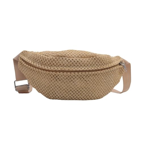 Trendy Gewebter Strohkreuzkörper Brustpack Für Frauen Männer Strand Reise Urlaub Taillenbeutel Gürtelbeutel Mit Verstellbarem Riemen Casual Crossbody Tasche von YiQinzcxg