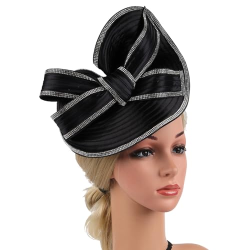 Vintage Strassstones Bowknot Fascinator Stirnband Pferderennen Kopfbedeckung Für Cocktails Teaparty Kopfstück von YiQinzcxg
