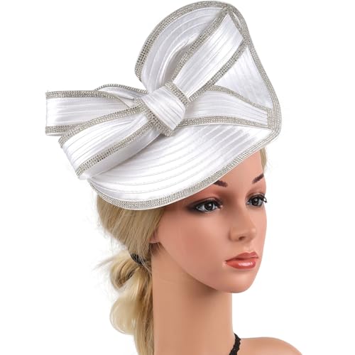 Vintage Strassstones Bowknot Fascinator Stirnband Pferderennen Kopfbedeckung Für Cocktails Teaparty Kopfstück von YiQinzcxg