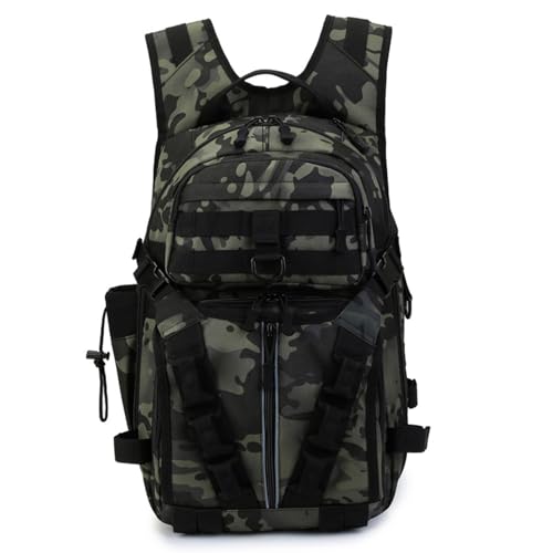 YiQinzcxg Angelrucksack mit großem Fassungsvermögen, taktisch, Camping, Reisen, Schultertasche für Outdoor-Camping und Wandern, Angelausrüstungstasche, Dunkle Nacht von YiQinzcxg