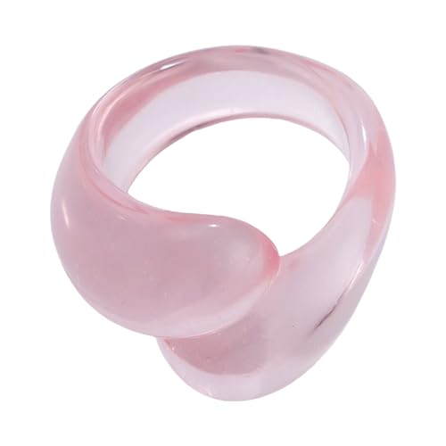 YiQinzcxg Bunte Doppel Tröpfchen Acrylringe Handgefertigtes Accessoires Statement Schmuck Für Frauen Party Fingerzubehör von YiQinzcxg
