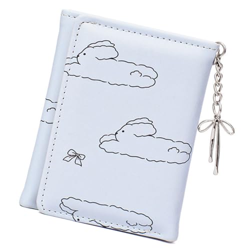 YiQinzcxg Elegante Mädchen Brieftasche Mit Schleifen Und Kaninchen Druckdetail Kompakte Triufold Short Coin Geldbörse Für Mode Frauen Mode Geldbeutel von YiQinzcxg
