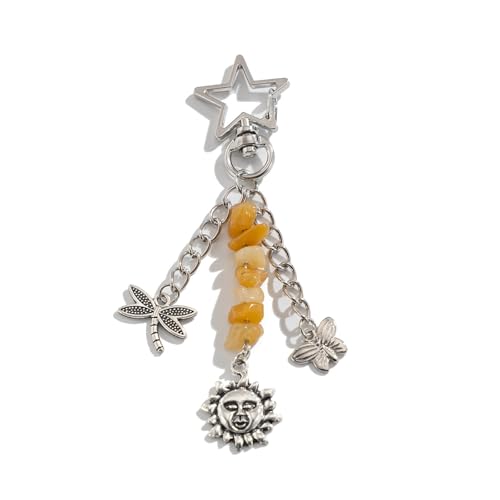 YiQinzcxg Eleganter Mondsonne Anhänger Keyring Für Frauen Und Mädchen Mit Farbenfrohen Perlen Geometrische Designs Schmuckgeschenke von YiQinzcxg