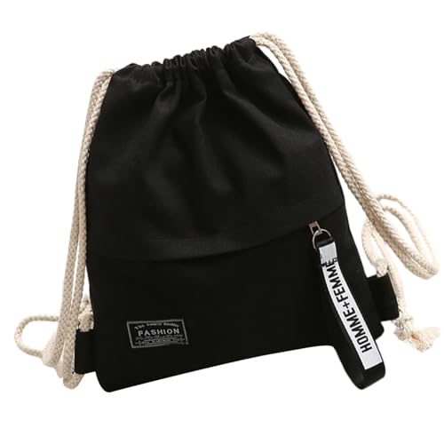 YiQinzcxg Funktionaler Leinwand Rucksack Mit Einfacher Kordelzug Zugang Zu Schultasche Mit Großer Kapazität Casual Rucksack Für School Tasche Für Studenten von YiQinzcxg