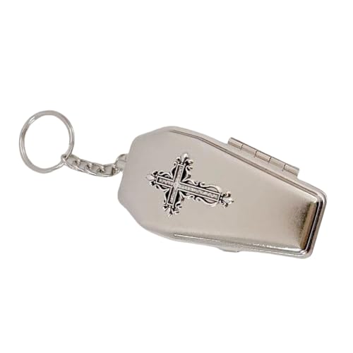 YiQinzcxg Gothic Coffin Keychain Einzigartiger Schlüsselhalter Anhänger Halskette Metall Textur Perfekt Für Mode Enthusiasten Und Tägliche Verwendung von YiQinzcxg