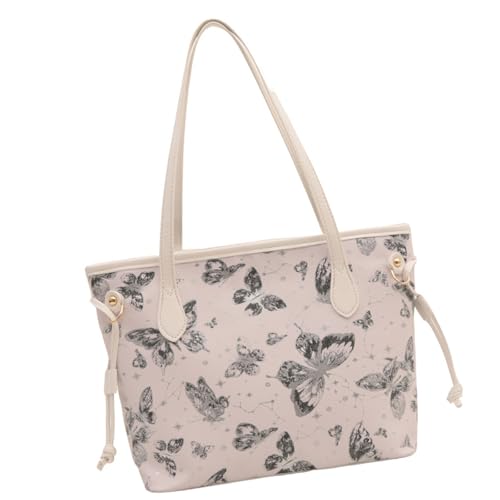 YiQinzcxg Große Kapazität PU Lederhandtasche Für Frauen Ein Einkaufstasche Lässige Handtasche Praktische Umhängetasche Für Den Täglichen Gebrauch Schmetterlingsmuster Schulter von YiQinzcxg