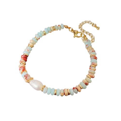YiQinzcxg Handgemachte Halskette Mit Natursteinperlen Und Perlenanhänger Für Frauen Mit Stilvollem Modeschmuck Statement von YiQinzcxg