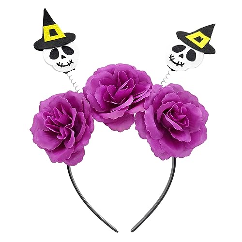 YiQinzcxg Stero-Stirnband für Erwachsene, Teenager, Fledermaus und Blume, Haarreif, Halloween, Party, Kopfschmuck, für Damen, Mädchen, Cosplay, Kostüm, Haarband, Fledermausflügel, Haarband von YiQinzcxg