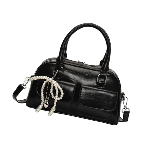 YiQinzcxg Stilvolle PU Lederhandtasche Mit Abnehmbaren Bögen Charme Crossbody Taschen Für Frauen Geräumige Innenausstattung Schulterpreis Bowknot Charme Handtasche von YiQinzcxg