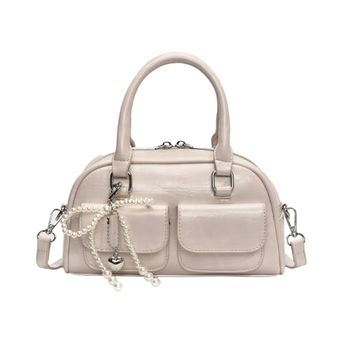 YiQinzcxg Stilvolle PU Lederhandtasche Mit Abnehmbaren Bögen Charme Crossbody Taschen Für Frauen Geräumige Innenausstattung Schulterpreis Bowknot Charme Handtasche von YiQinzcxg