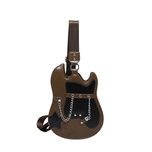 YiQinzcxg Stylish Gitarre Förmige Crossbody Umhängetasche Für Frauen Punk Kette Dekore PU Leder Reißverschlüsse Mit Verstellbarem Gurtgitarre Geformtes Crossbody Tasche YiQinzcxg Stylish Gitarre Förmige Crossbody Umhängetasche Für Frauen Punk Kette Dekore PU Leder Reißverschlüsse Mit Verstellbarem Gurtgitarre Geformtes Crossbody Tasche von YiQinzcxg