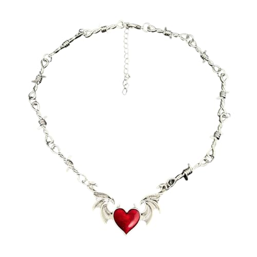 YiQinzcxg Tragbare Fledermausendesigns Halskette Stylische Fledermausanhänger Halskette Accessoire Für Die Verleihung Eines Gotischen Charme von YiQinzcxg