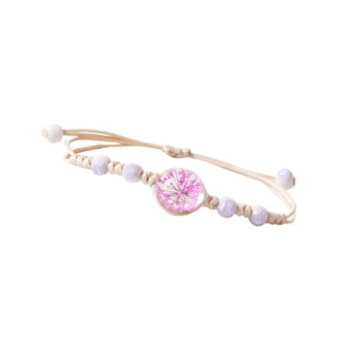 YiQinzcxg Verstellbares Handgefertigtes Armband Keramikglasblütenperlen Und Gewachster Kabel Handchain Geflochten von YiQinzcxg