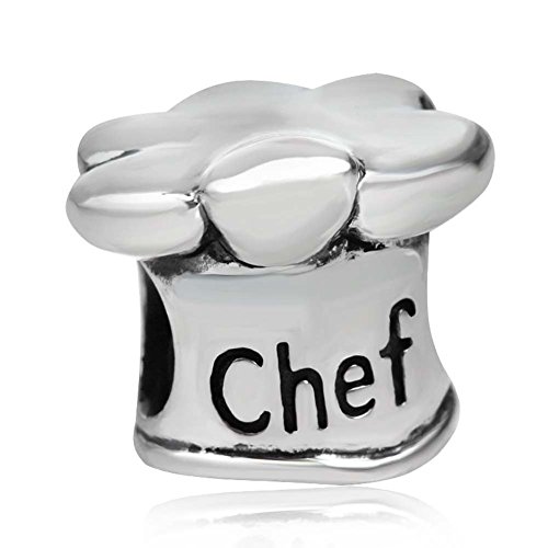 Chef-Charm, 925er-Sterlingsilber, Hut-Charm, "I Love Cooking", für Pandora-Charm-Armband, Sterling-Silber Silber von YiRong Jewelry