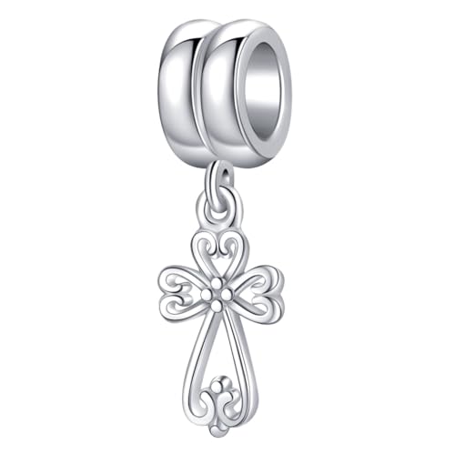 Filigraner Herz-Kreuz-Anhänger aus 925er Sterlingsilber, christlicher Charm-Anhänger für Pandora-Charm-Armbänder Filigraner Herz-Kreuz-Anhänger aus 925er Sterlingsilber, christlicher Charm-Anhänger für Pandora-Charm-Armbänder von YiRong Jewelry
