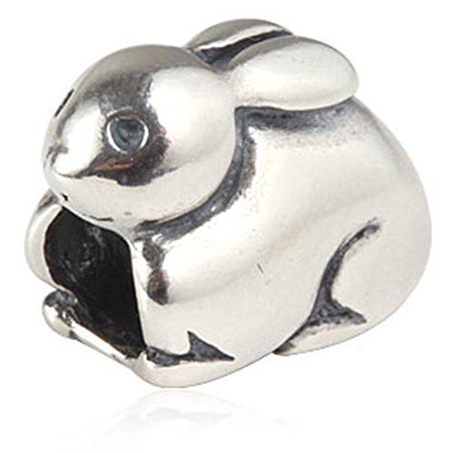 Glückshase-Anhänger, 925er Sterlingsilber, für Pandora-Bettelarmbänder hase von YiRong Jewelry