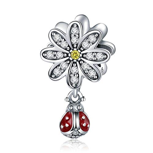 Rose Charm 925 Sterling Silber Blume Charm Herz Liebe Charm Jahrestag Charm für Pandora Charm Armband von YiRong Jewelry