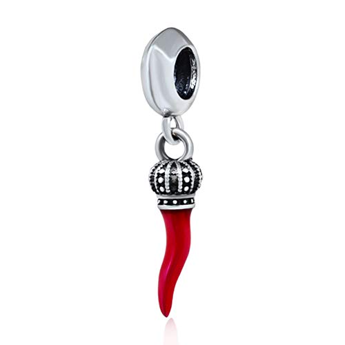 Charm aus rotem Horn, 925er-Sterlingsilber, Kronen-Charm, roter Pfeffer, Chili-Charm für Pandora-Charm-Armband, Sterling-Silber Silber Charm aus rotem Horn, 925er-Sterlingsilber, Kronen-Charm, roter Pfeffer, Chili-Charm für Pandora-Charm-Armband, Sterling-Silber Silber von YiRong Jewelry