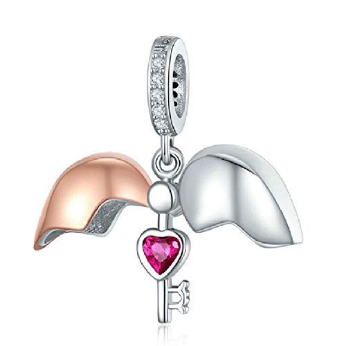 Schlüssel-Charm, 925er-Sterlingsilber, Herzanhänger, Liebesanhänger, Jahrestag, Charm-Anhänger für Pandora-Charm-Armband, Sterling-Silber Silber Schlüssel-Charm, 925er-Sterlingsilber, Herzanhänger, Liebesanhänger, Jahrestag, Charm-Anhänger für Pandora-Charm-Armband, Sterling-Silber Silber von YiRong Jewelry