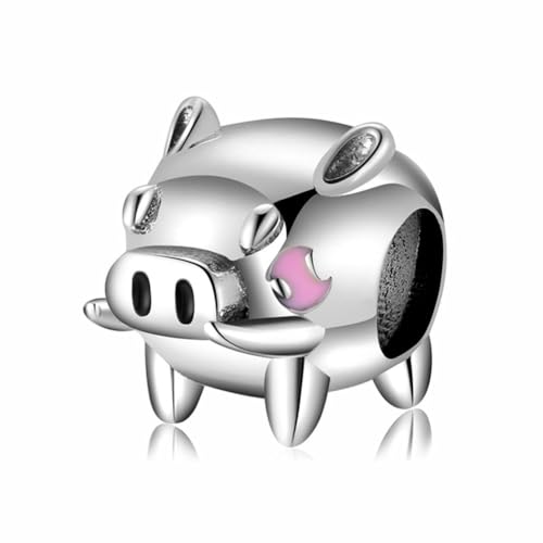 Schwein Charm 925 Sterling Silber Tier Charm Glücksbringer Geburtstag Charm Jahrestag Charm für Pandora Charm Armband, Sterling-Silber, Kein Stein Schwein Charm 925 Sterling Silber Tier Charm Glücksbringer Geburtstag Charm Jahrestag Charm für Pandora Charm Armband, Sterling-Silber, Kein Stein von YiRong Jewelry