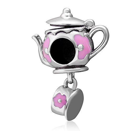 Teekannen-Anhänger aus 925er Sterlingsilber, für Pandora-Charm-Armbänder, Sterling-Silber Silber, Kein Stein Teekannen-Anhänger aus 925er Sterlingsilber, für Pandora-Charm-Armbänder, Sterling-Silber Silber, Kein Stein von YiRong Jewelry