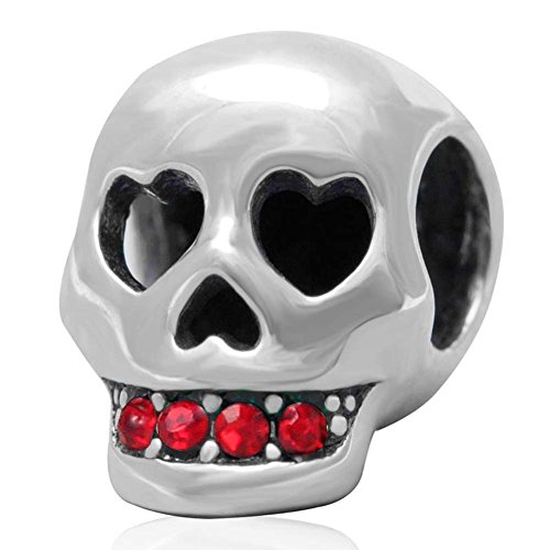 Totenkopf Anhänger 925er Sterlingsilber, christlicher Anhänger, Piraten-, Halloween-Anhänger für Pandora-Armband rot Totenkopf Anhänger 925er Sterlingsilber, christlicher Anhänger, Piraten-, Halloween-Anhänger für Pandora-Armband rot von YiRong Jewelry
