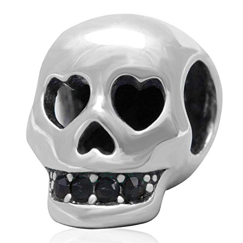 Totenkopf Anhänger 925er Sterlingsilber, christlicher Anhänger, Piraten-, Halloween-Anhänger für Pandora-Armband Schwarz Totenkopf Anhänger 925er Sterlingsilber, christlicher Anhänger, Piraten-, Halloween-Anhänger für Pandora-Armband Schwarz von YiRong Jewelry