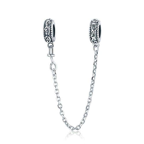 Sicherheitskette, 925er Sterlingsilber, Stopper, Charm-Clip, Charm für Pandora-Charm-Armband, Sterling-Silber Silber Sicherheitskette, 925er Sterlingsilber, Stopper, Charm-Clip, Charm für Pandora-Charm-Armband, Sterling-Silber Silber von YiRong Jewelry