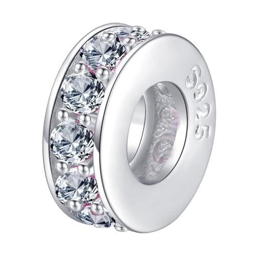 Zirkon Clip 925 Sterling Silber Clip Stopper Charm Space Charm Stopper Charm für Pandora Charm Armband Zirkon Clip 925 Sterling Silber Clip Stopper Charm Space Charm Stopper Charm für Pandora Charm Armband von YiRong Jewelry