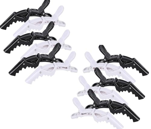 Haarklemmen Haarclips Friseur Clips Combi-Clip Friseur Abteilklammern krokodil aus Kunststoff, Professionelle Styling Haarklammern für Damen,Haarspangen Friseur 12Pack,Kunststoff Haarklammer von YiXuTag