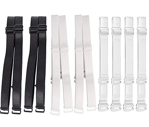 YiXuTag Unsichtbare Klare BH Träger Weiche Transparente Ersatz BH Schultergurte rutschfeste Verstellbare BH Träger, 6 Pairs of Adjustable Transparent Bra Straps for Women（drei Farben） von YiXuTag