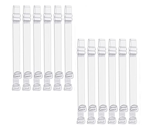 YiXuTag Unsichtbare Klare BH Träger Weiche Transparente Ersatz BH Schultergurte rutschfeste Verstellbare BH Träger, 6 Pairs of Adjustable Transparent Bra Straps for Women von YiXuTag