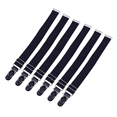 YiZYiF 1Paar / 3 Paar Strumpfhalter Garter Frauen einstellbare Strumpfwaren Nylon Strumpf Garter Clip Schnallen 6 Stück mit Plastik Clip One Size von YiZYiF