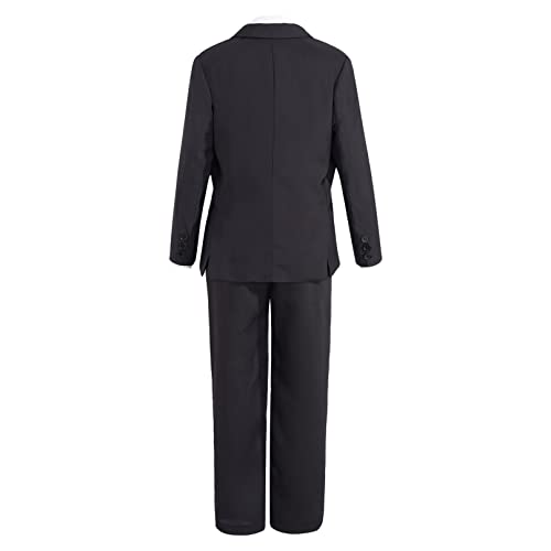 YiZYiF Kinder/Baby Jungen Anzug Gentleman Anzug Smoking Anzug Mit Blazer Mantel Hemd Hose Insgesamt Taufe Hochzeit Outfit Schwarz G 128/8 Jahre von YiZYiF