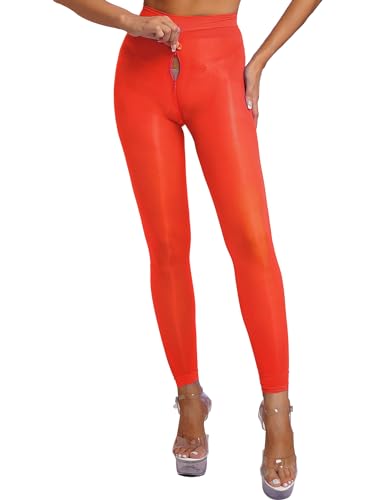 YiZYiF Damen Sexy Leggings Transparent Öl Glänzend Strumpfhose Schritt Offen Mit Reißverschluss Nylon Strümpfe Reizwäsche Rot XL YiZYiF Damen Sexy Leggings Transparent Öl Glänzend Strumpfhose Schritt Offen Mit Reißverschluss Nylon Strümpfe Reizwäsche Rot XL von YiZYiF
