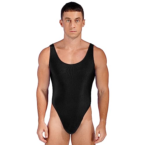 YiZYiF Herren Bodysuit Unterwäsche Einteiler Männer Overall Unterhemd Sport Fitness Bodybuilding Tank Top Schwarz I XXL von YiZYiF