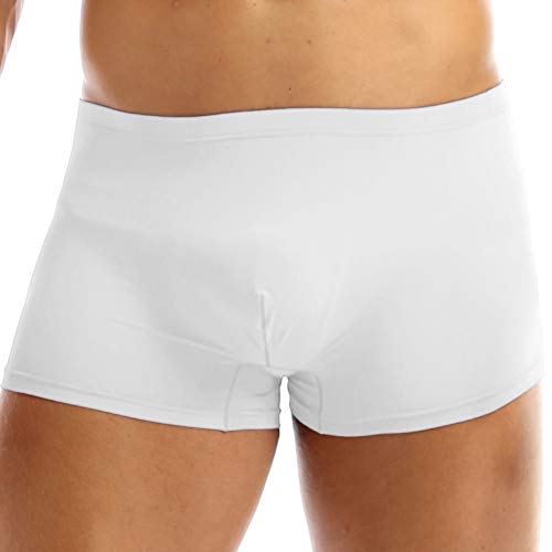YiZYiF Herren Boxershorts 5er Pack Boxer Hipster Retroshorts Pants Trunks Männer Elastische Weiche Unterhose Baumwolle Unterwäsche M-XXL Weiß L von YiZYiF