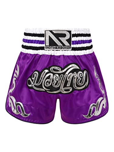 YiZYiF Herren Retro Shorts für Kickboxen Muay Thai K1 oder Jede Art von Kontaktsportarten Violett L von YiZYiF